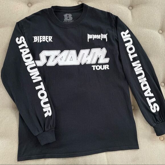Justin Bieber Purpose Stadium Tour 2 Side LS Concert T-Shirt S - Picture 1 of 7